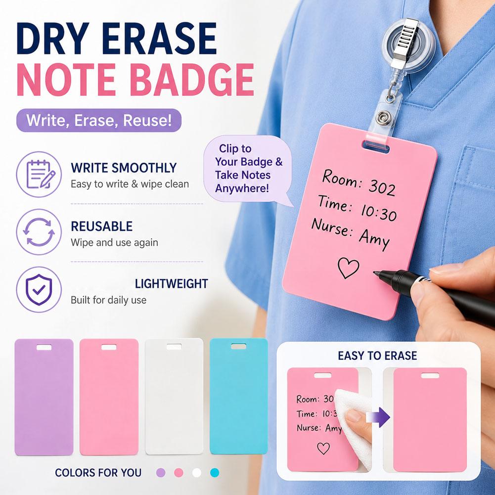 Tech Accessories For Office - بطاقة ملاحظات محمولة قابلة للمسح الجاف،
