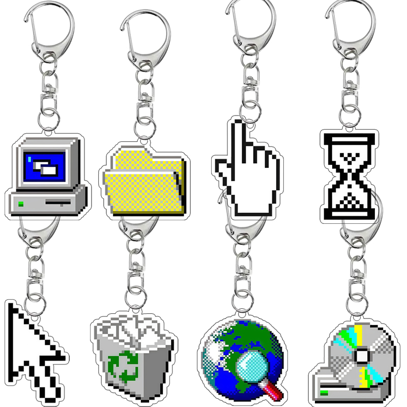 Tech Accessories Icon - سلسلة مفاتيح أكريليك مبتكرة بطباعة مزدوجة