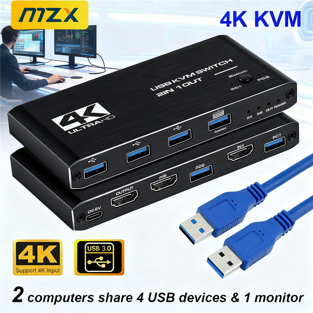 محول KVM بدقة 4K وتردد 60 هرتز - مراجعة Tech Computer Accessories وسعره